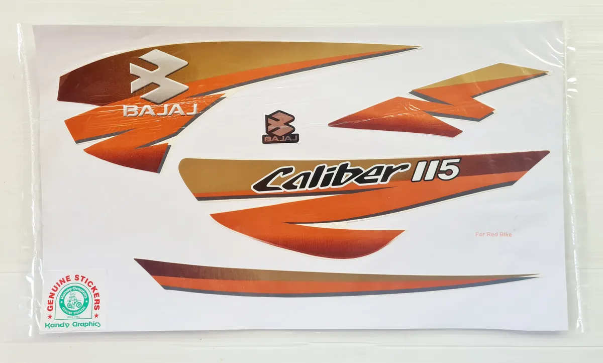 Bajaj Caliber 115 (For Red Bike) — CALIBER sticker, Sri Lanka