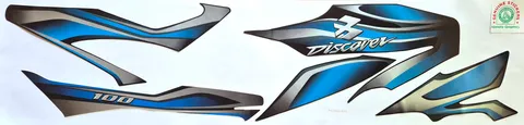 Bajaj Discover 100 Black Bike - Blue Sticker — DISCOVER sticker Sri Lanka