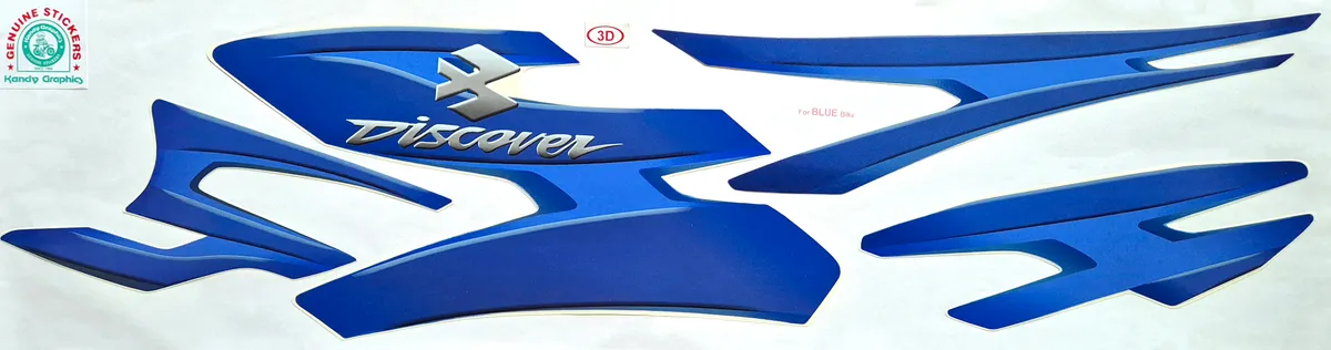 Bajaj Discover 125 3D Blue Bike — DISCOVER sticker, Sri Lanka