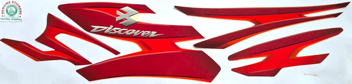 Bajaj Discover 125 3D Red Bike — DISCOVER sticker, Sri Lanka