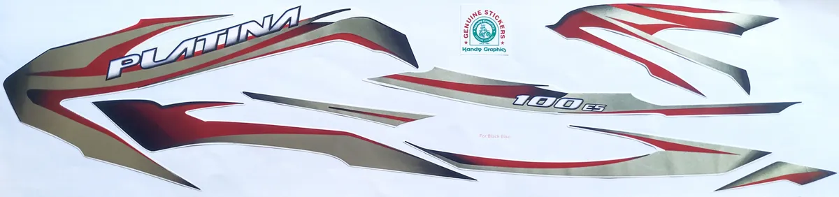 Bajaj Platina 100 ES (For Black Bike - Red) — PLATINA sticker, Sri Lanka