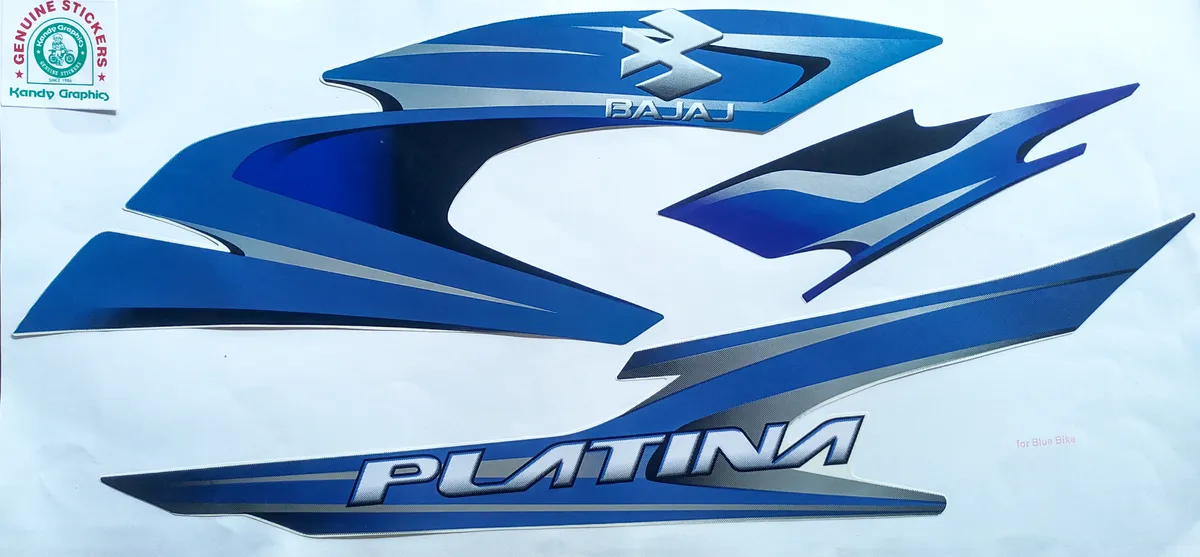 Bajaj Platina 100 Old (Blue) — PLATINA sticker, Sri Lanka