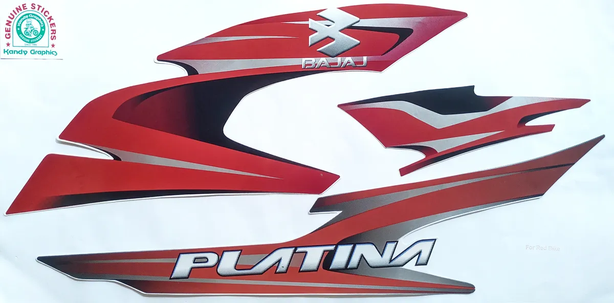 Bajaj Platina 100 Old (Red) — PLATINA sticker, Sri Lanka